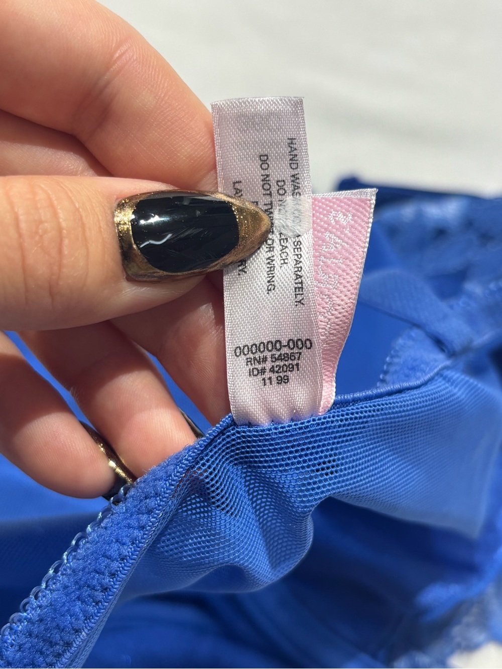 Victoria's Secret 1999 Royal Blue Floral Lace Bodysuit - Picture 9 of 9